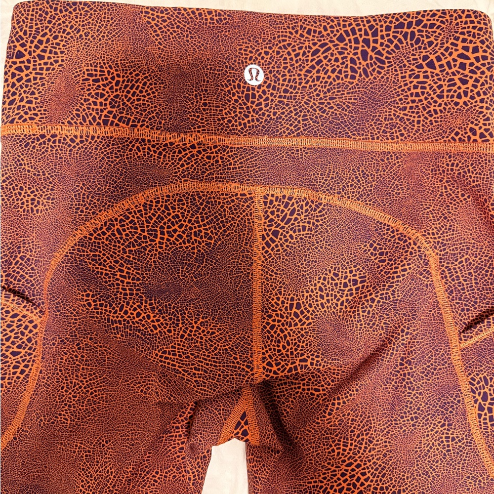 Lululemon Athletica Crackle Glaze Orange Leggings - Picture 2 of 5